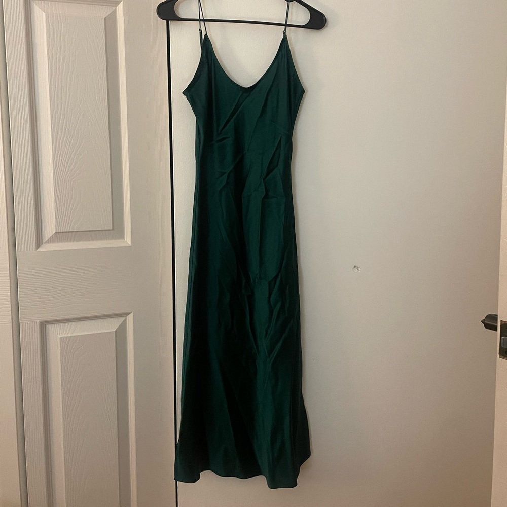 Dark green slip dress